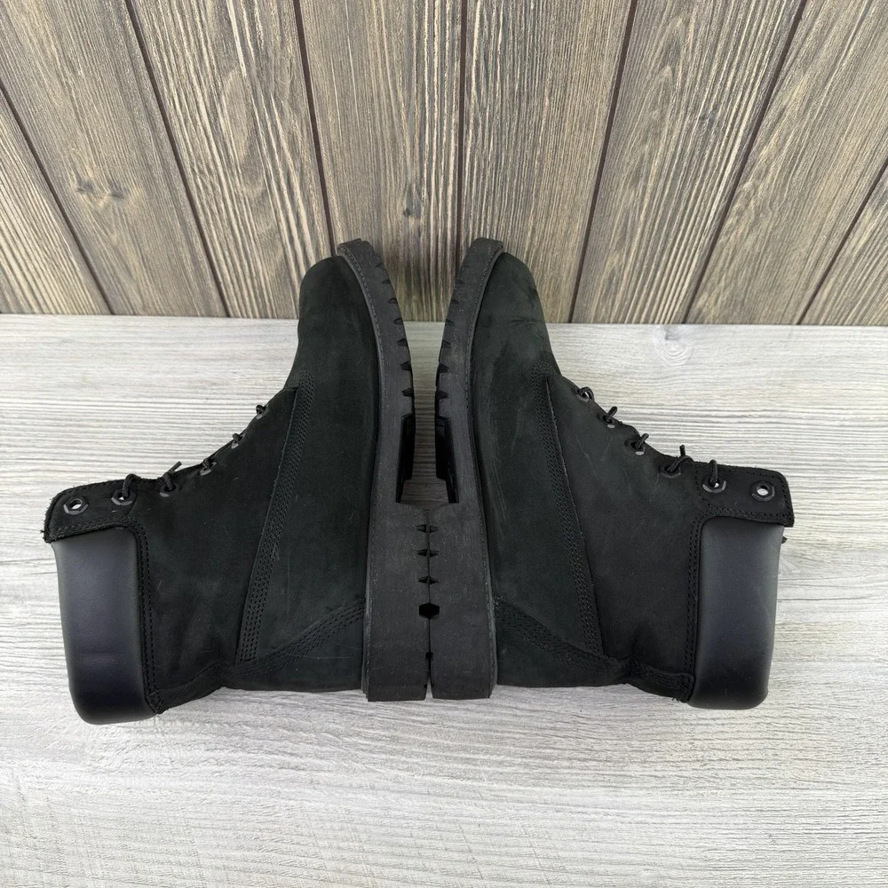 Timberland Junior Size 7 Boots 6-Inch Premium Waterproof Black Nubuck 12907